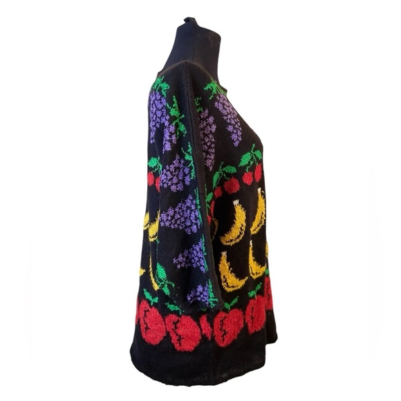 Vintage French Rags Hand-Loomed Fruit Crew Neck Sweater - Picture 8 of 16